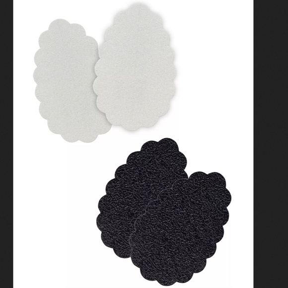 NEW Foot Petals No-Slip Grips- 2 pair, black and white - Picture 2 of 8